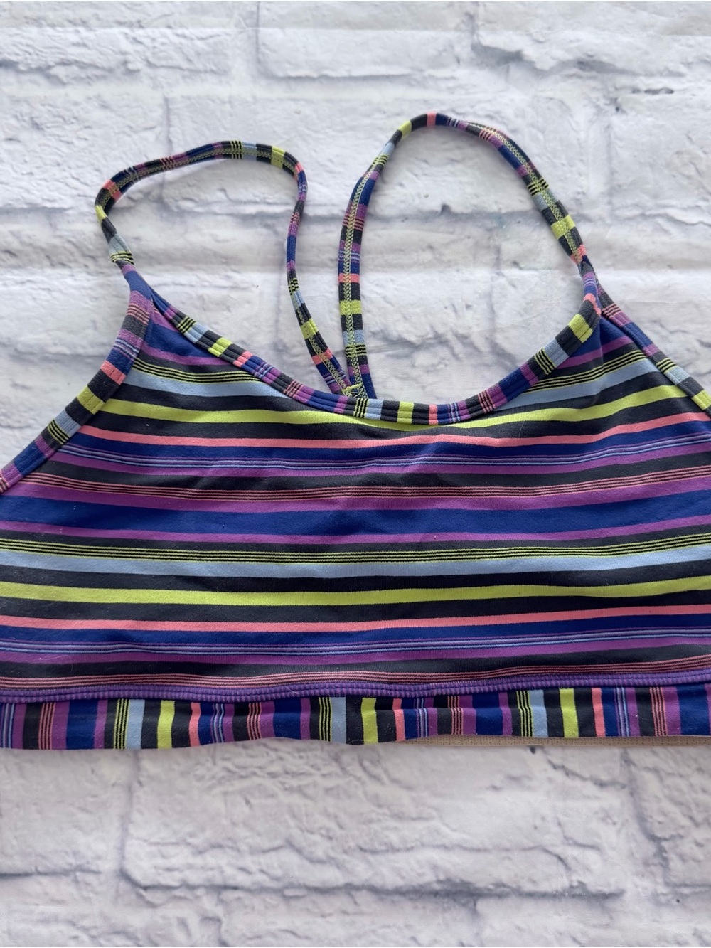 Lululemon Flow Y Bra 6 | Wish Multi Poncho Stripe